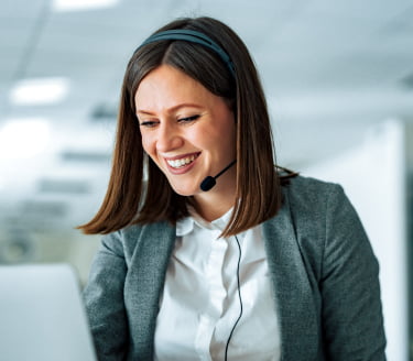 Female receptionist with headset